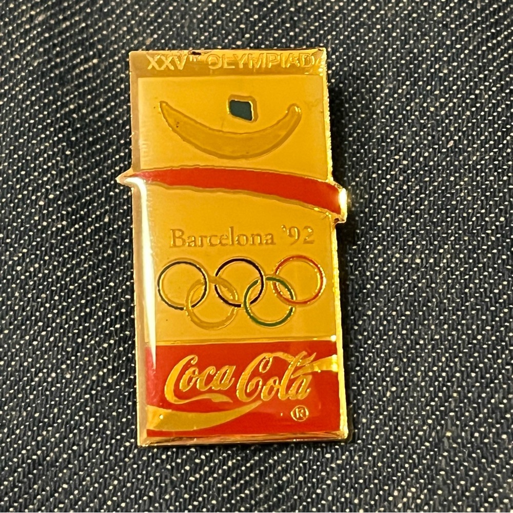 Vintage 1992 Barcelona Olympics Coca-Cola Gold Collector's Pin
